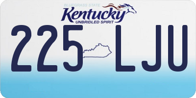 KY license plate 225LJU