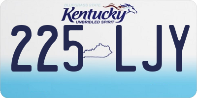 KY license plate 225LJY