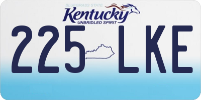 KY license plate 225LKE