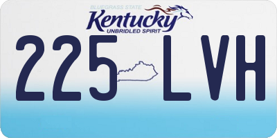 KY license plate 225LVH