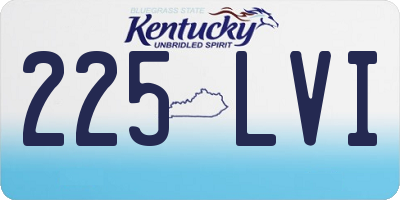 KY license plate 225LVI
