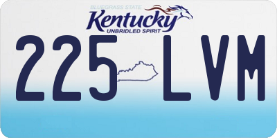 KY license plate 225LVM