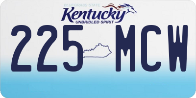 KY license plate 225MCW