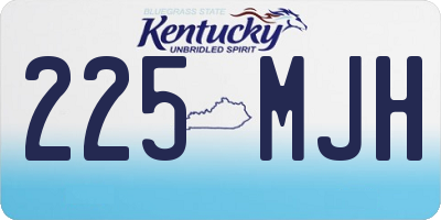 KY license plate 225MJH