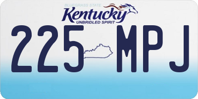 KY license plate 225MPJ