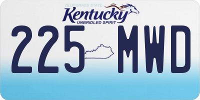 KY license plate 225MWD