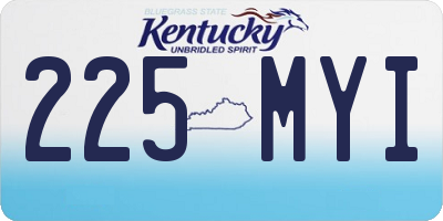 KY license plate 225MYI