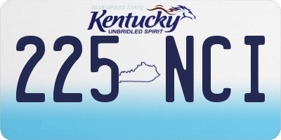 KY license plate 225NCI