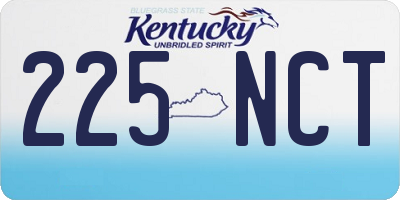 KY license plate 225NCT
