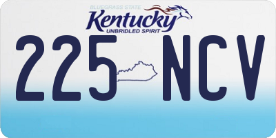 KY license plate 225NCV