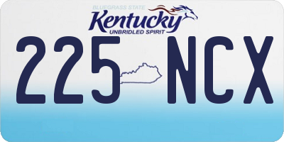 KY license plate 225NCX