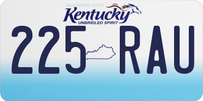 KY license plate 225RAU