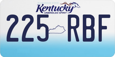KY license plate 225RBF