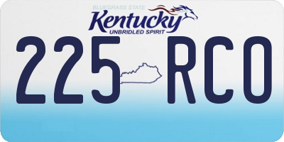 KY license plate 225RCO