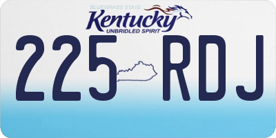 KY license plate 225RDJ