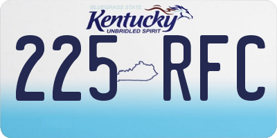 KY license plate 225RFC