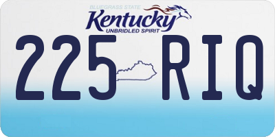 KY license plate 225RIQ