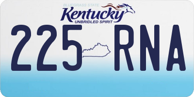 KY license plate 225RNA