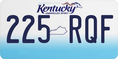 KY license plate 225RQF