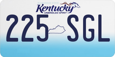 KY license plate 225SGL