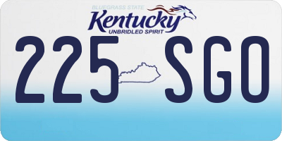 KY license plate 225SGO
