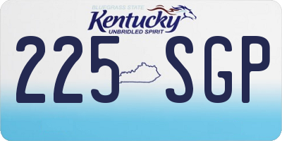 KY license plate 225SGP
