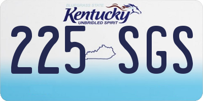 KY license plate 225SGS
