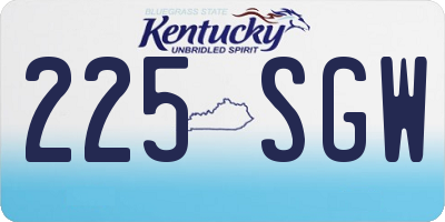 KY license plate 225SGW