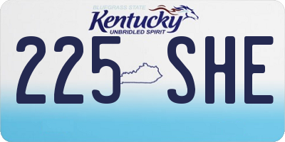 KY license plate 225SHE