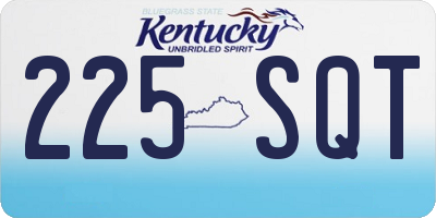 KY license plate 225SQT