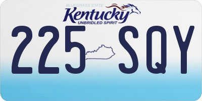 KY license plate 225SQY