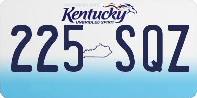 KY license plate 225SQZ