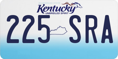 KY license plate 225SRA