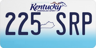 KY license plate 225SRP