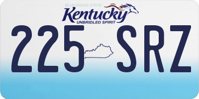 KY license plate 225SRZ