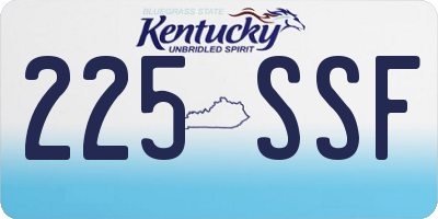 KY license plate 225SSF