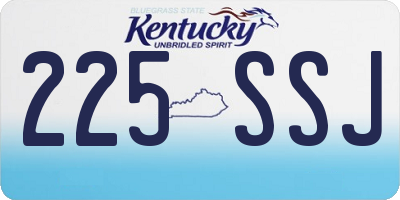 KY license plate 225SSJ