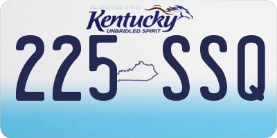 KY license plate 225SSQ