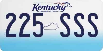 KY license plate 225SSS