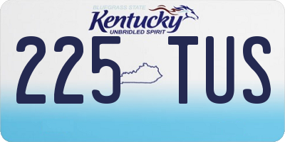 KY license plate 225TUS