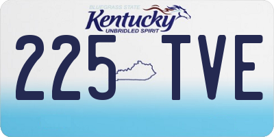 KY license plate 225TVE