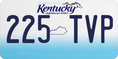 KY license plate 225TVP
