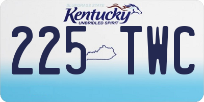 KY license plate 225TWC