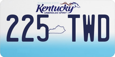 KY license plate 225TWD