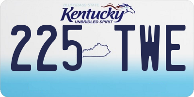 KY license plate 225TWE