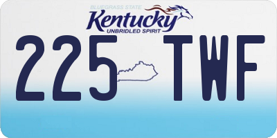 KY license plate 225TWF