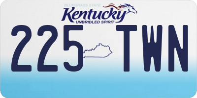 KY license plate 225TWN