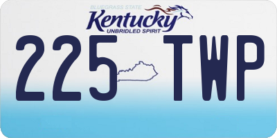 KY license plate 225TWP