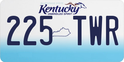 KY license plate 225TWR
