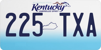 KY license plate 225TXA